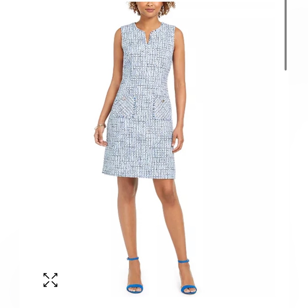 Karl Lagerfield Paris Tweed Sleeveless Shift Dress